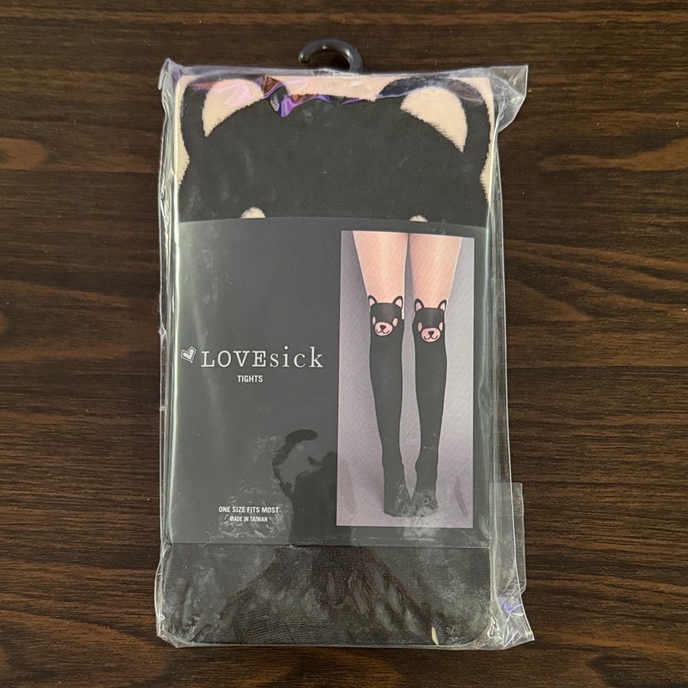 LOVEsick Black Bear Design Tights